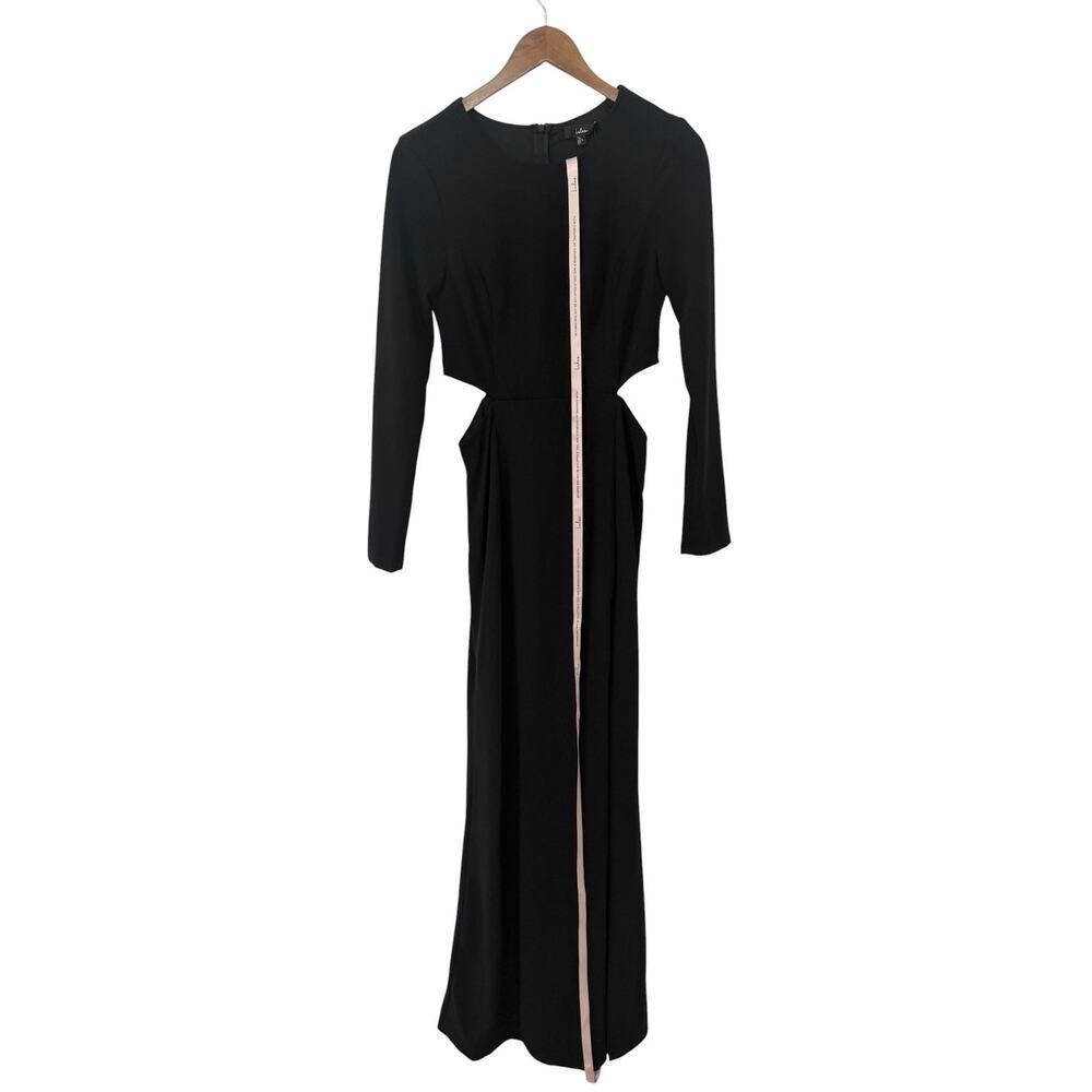 Lulus Going for the Wow Black Long Sleeve Cutout Maxi Dress size Large NWT - Picture 5 of 6